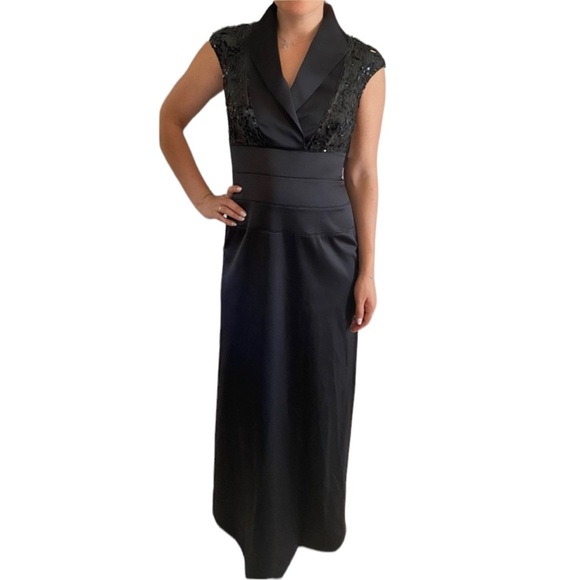 Jovani Satin Black Evening Dress - Picture 1 of 4